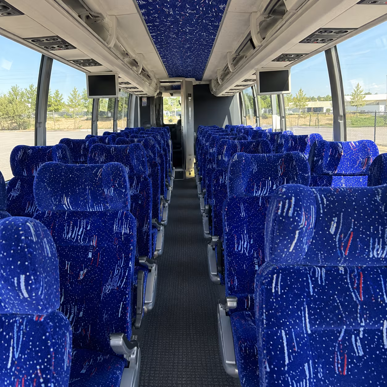 rialto 56 passenger charter bus inside