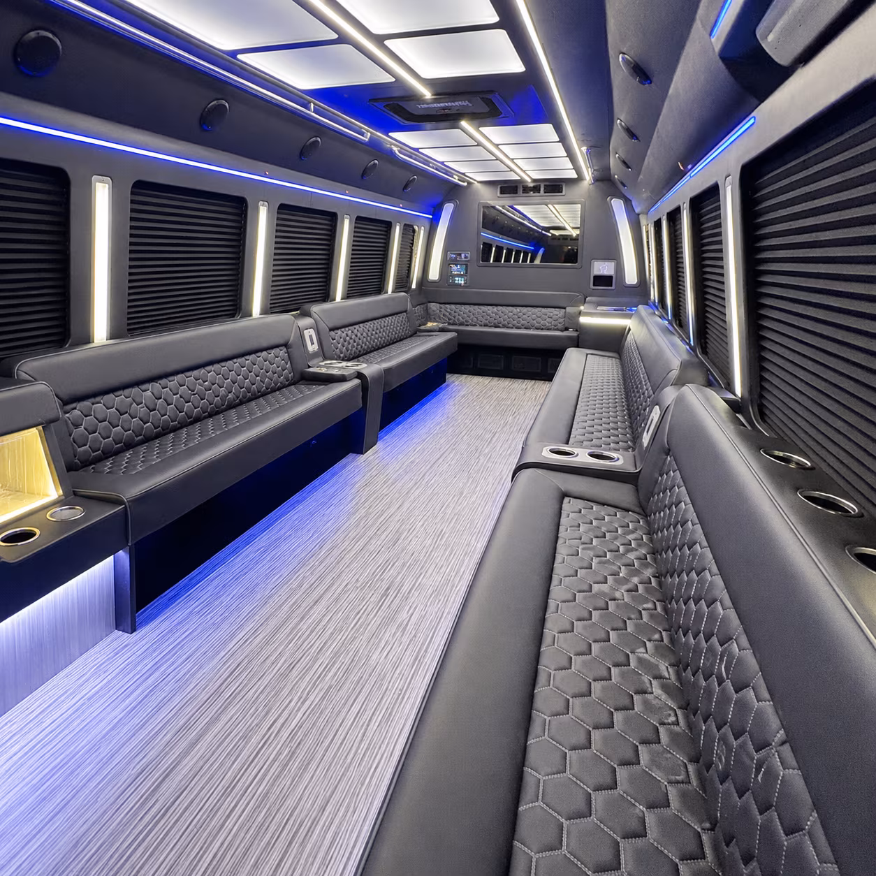 rialto party bus rental interior